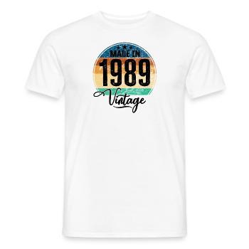 Vintage Made in 1989 Geburtsjahr 1989 Geburtstag - Männer T-Shirt - Weiß - Vorne - AI Model Male 178 dark (178cm)