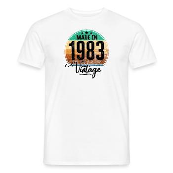 Vintage Made in 1983 Geburtsjahr 1983 Geburtstag - Männer T-Shirt - Weiß - Vorne - AI Model Male 178 dark (178cm)