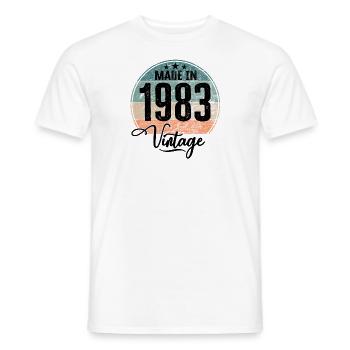 Vintage Made in 1983 Geburtsjahr 1983 Geburtstag - Männer T-Shirt - Weiß - Vorne - AI Model Male 178 dark (178cm)