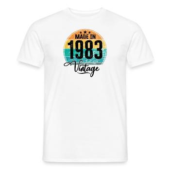 Vintage Made in 1983 Geburtsjahr 1983 Geburtstag - Männer T-Shirt - Weiß - Vorne - AI Model Male 178 dark (178cm)