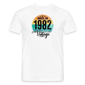Vintage Made in 1982 Year of birth 1982 Birthday - Men's T-Shirt - white - Front - AI Model Male 178 dark (178cm)