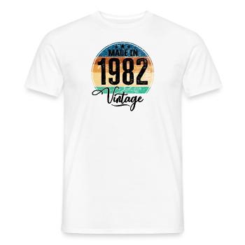 Vintage Made in 1982 Geburtsjahr 1982 Geburtstag - Männer T-Shirt - Weiß - Vorne - AI Model Male 178 dark (178cm)