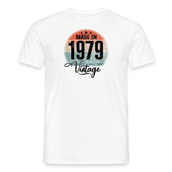 Vintage Made in 1979 Year of birth 1979 Birthday - Men's T-Shirt - white - Front - AI Model Male 178 dark (178cm)