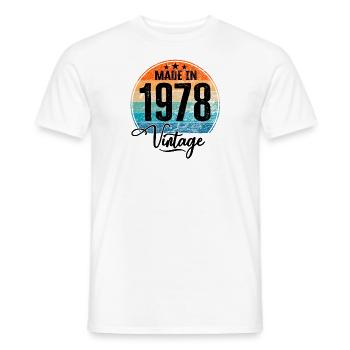 Millésime Fabriqué en 1978 Année de naissance 1978 Anniversaire - T-shirt homme - blanc - Devant - AI Model Male 178 dark (178cm)