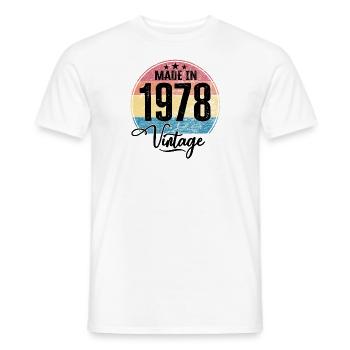 Vintage Fabriqué en 1978 Année de naissance 1978 Anniversaire - T-shirt homme - blanc - Devant - AI Model Male 178 dark (178cm)