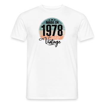 Vintage Fabriqué en 1978 Année de naissance 1978 Anniversaire - T-shirt homme - blanc - Devant - AI Model Male 178 dark (178cm)