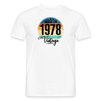 Millésime Fabriqué en 1978 Année de naissance 1978 Anniversaire - T-shirt homme - blanc - Devant - AI Model Male 178 dark (178cm)