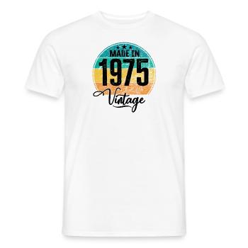 Vintage Made in 1975 Year of birth 1975 Birthday - Men's T-Shirt - white - Front - AI Model Male 178 dark (178cm)