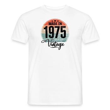Vintage Made in 1975 Year of birth 1975 Birthday - Men's T-Shirt - white - Front - AI Model Male 178 dark (178cm)