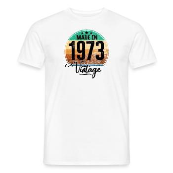 Vintage Made in 1973 Geburtsjahr 1973 Geburtstag - Männer T-Shirt - Weiß - Vorne - AI Model Male 178 dark (178cm)