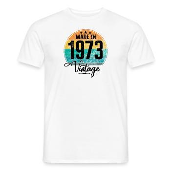 Vintage Made in 1973 Geburtsjahr 1973 Geburtstag - Männer T-Shirt - Weiß - Vorne - AI Model Male 178 dark (178cm)