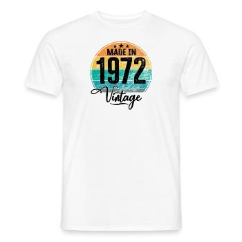 Millésime Fabriqué en 1972 Année de naissance 1972 Anniversaire - T-shirt homme - blanc - Devant - AI Model Male 178 dark (178cm)