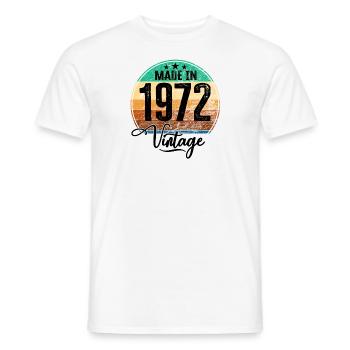Millésime fabriqué en 1972 Année de naissance 1972 Anniversaire - T-shirt homme - blanc - Devant - AI Model Male 178 dark (178cm)