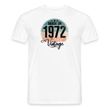 Millésime Fabriqué en 1972 Année de naissance 1972 Anniversaire - T-shirt homme - blanc - Devant - AI Model Male 178 dark (178cm)