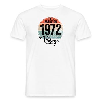 Millésime fabriqué en 1972 Année de naissance 1972 Anniversaire - T-shirt homme - blanc - Devant - AI Model Male 178 dark (178cm)