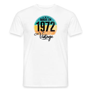 Millésime fabriqué en 1972 Année de naissance 1972 Anniversaire - T-shirt homme - blanc - Devant - AI Model Male 178 dark (178cm)