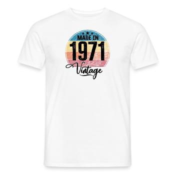 Vintage Made in 1971 Year of birth 1971 Birthday - Men's T-Shirt - white - Front - AI Model Male 178 dark (178cm)