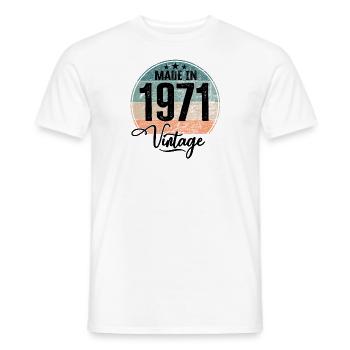 Vintage Made in 1971 Year of birth 1971 Birthday - Men's T-Shirt - white - Front - AI Model Male 178 dark (178cm)