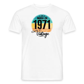 Vintage Made in 1971 Year of birth 1971 Birthday - Men's T-Shirt - white - Front - AI Model Male 178 dark (178cm)