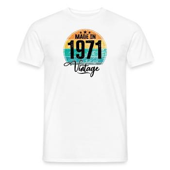 Vintage Made in 1971 Year of birth 1971 Birthday - Men's T-Shirt - white - Front - AI Model Male 178 dark (178cm)