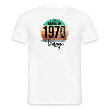 Vintage Made in 1970 Geburtsjahr 1970 Geburtstag - Männer T-Shirt - Weiß - Vorne - AI Model Male 178 dark (178cm)