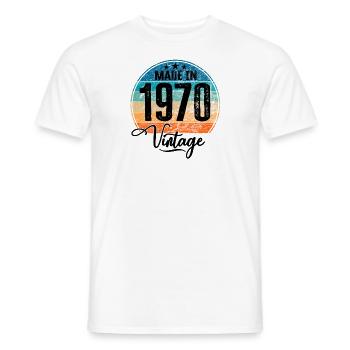 Vintage Made in 1970 Geburtsjahr 1970 Geburtstag - Männer T-Shirt - Weiß - Vorne - AI Model Male 178 dark (178cm)