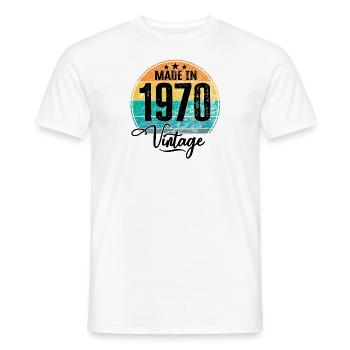 Vintage Made in 1970 Geburtsjahr 1970 Geburtstag - Männer T-Shirt - Weiß - Vorne - AI Model Male 178 dark (178cm)