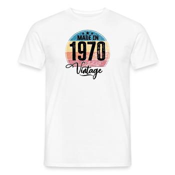 Vintage Made in 1970 Geburtsjahr 1970 Geburtstag - Männer T-Shirt - Weiß - Vorne - AI Model Male 178 dark (178cm)