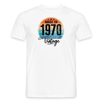 Vintage Made in 1970 Geburtsjahr 1970 Geburtstag - Männer T-Shirt - Weiß - Vorne - AI Model Male 178 dark (178cm)