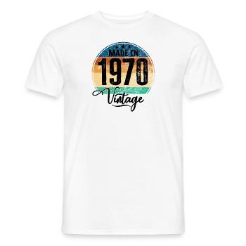 Vintage Made in 1970 Geburtsjahr 1970 Geburtstag - Männer T-Shirt - Weiß - Vorne - AI Model Male 178 dark (178cm)