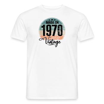 Vintage Made in 1970 Geburtsjahr 1970 Geburtstag - Männer T-Shirt - Weiß - Vorne - AI Model Male 178 dark (178cm)