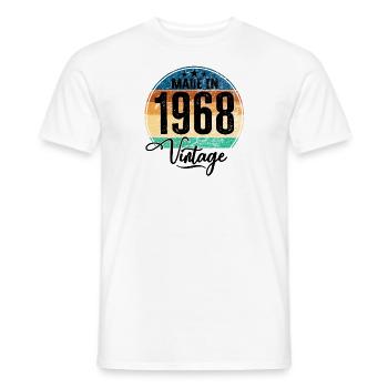 Vintage Fabriqué en 1968 Année de naissance 1968 Anniversaire - T-shirt homme - blanc - Devant - AI Model Male 178 dark (178cm)