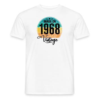 Millésime Fabriqué en 1968 Année de naissance 1968 Anniversaire - T-shirt homme - blanc - Devant - AI Model Male 178 dark (178cm)