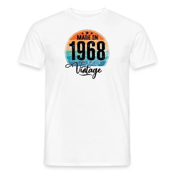 Millésime Fabriqué en 1968 Année de naissance 1968 Anniversaire - T-shirt homme - blanc - Devant - AI Model Male 178 dark (178cm)