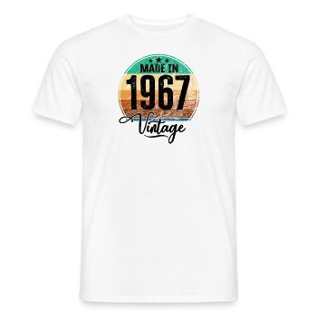 Vintage Fabriqué en 1967 Année de naissance 1967 Anniversaire - T-shirt homme - blanc - Devant - AI Model Male 178 dark (178cm)