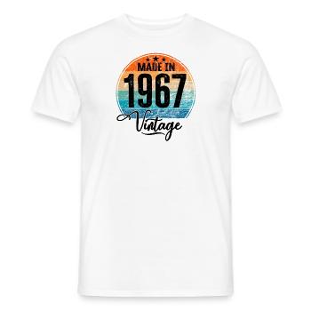 Vintage Fabriqué en 1967 Année de naissance 1967 Anniversaire - T-shirt homme - blanc - Devant - AI Model Male 178 dark (178cm)