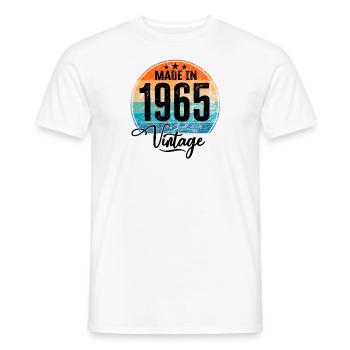 Millésime Fabriqué en 1965 Année de naissance 1965 Anniversaire - T-shirt homme - blanc - Devant - AI Model Male 178 dark (178cm)