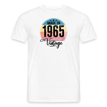 Millésime Fabriqué en 1965 Année de naissance 1965 Anniversaire - T-shirt homme - blanc - Devant - AI Model Male 178 dark (178cm)