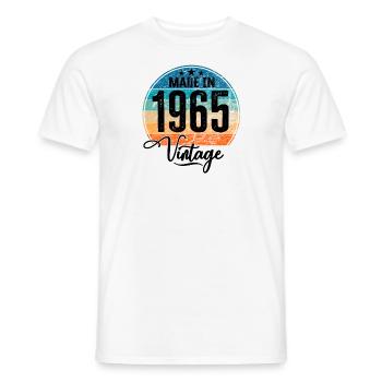 Millésime Fabriqué en 1965 Année de naissance 1965 Anniversaire - T-shirt homme - blanc - Devant - AI Model Male 178 dark (178cm)