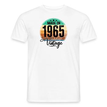 Millésime Fabriqué en 1965 Année de naissance 1965 Anniversaire - T-shirt homme - blanc - Devant - AI Model Male 178 dark (178cm)