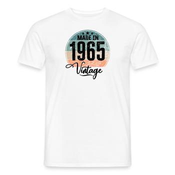 Millésime Fabriqué en 1965 Année de naissance 1965 Anniversaire - T-shirt homme - blanc - Devant - AI Model Male 178 dark (178cm)