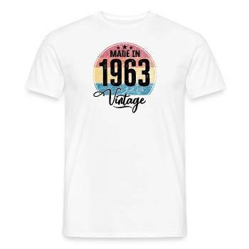 Vintage Made in 1963 Geburtsjahr 1963 Geburtstag - Männer T-Shirt - Weiß - Vorne - AI Model Male 178 dark (178cm)