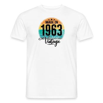 Vintage Made in 1963 Geburtsjahr 1963 Geburtstag - Männer T-Shirt - Weiß - Vorne - AI Model Male 178 dark (178cm)