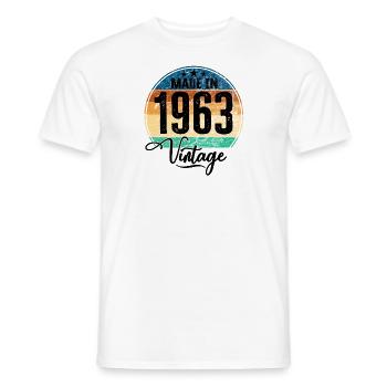 Vintage Made in 1963 Geburtsjahr 1963 Geburtstag - Männer T-Shirt - Weiß - Vorne - AI Model Male 178 dark (178cm)