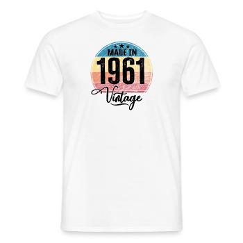 Vintage Made in 1961 Year of birth 1961 Birthday - Men's T-Shirt - white - Front - AI Model Male 178 dark (178cm)