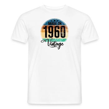 Vintage Made in 1960 Geburtsjahr 1960 Geburtstag - Männer T-Shirt - Weiß - Vorne - AI Model Male 178 dark (178cm)