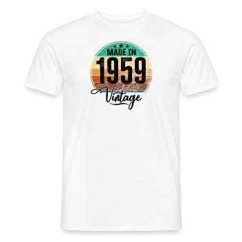 Millésime Fabriqué en 1959 Année de naissance 1959 Anniversaire - T-shirt homme - blanc - Devant - AI Model Male 178 dark (178cm)