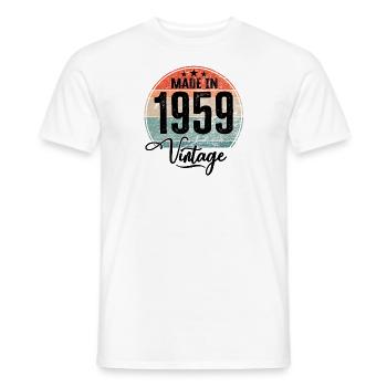 Millésime Fabriqué en 1959 Année de naissance 1959 Anniversaire - T-shirt homme - blanc - Devant - AI Model Male 178 dark (178cm)