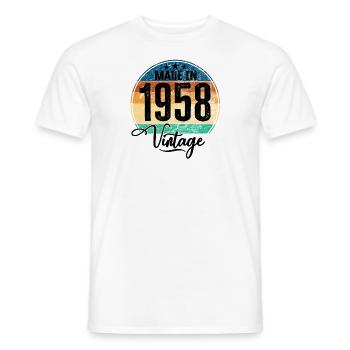 Vintage Made in 1958 Geburtsjahr 1958 Geburtstag - Männer T-Shirt - Weiß - Vorne - AI Model Male 178 dark (178cm)