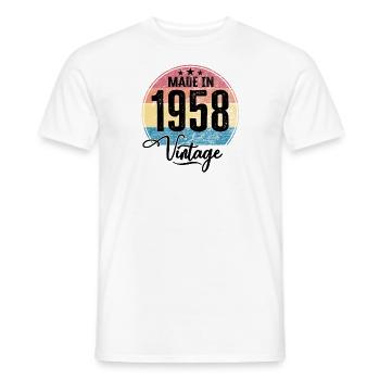 Vintage Made in 1958 Geburtsjahr 1958 Geburtstag - Männer T-Shirt - Weiß - Vorne - AI Model Male 178 dark (178cm)